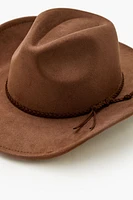 Braided Faux Suede Cowboy Hat