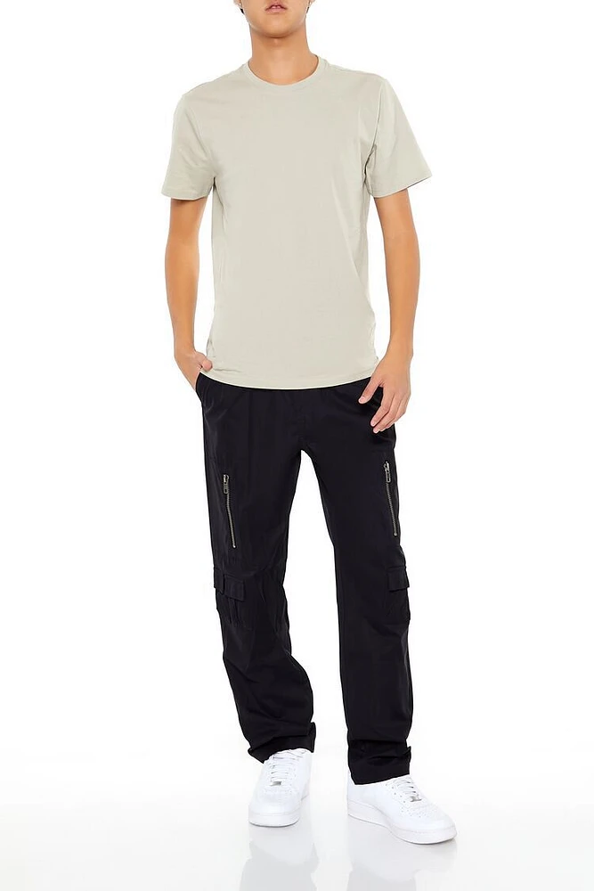 Mid-Rise Drawstring Cargo Joggers