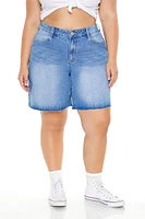 Plus Denim Bermuda Shorts