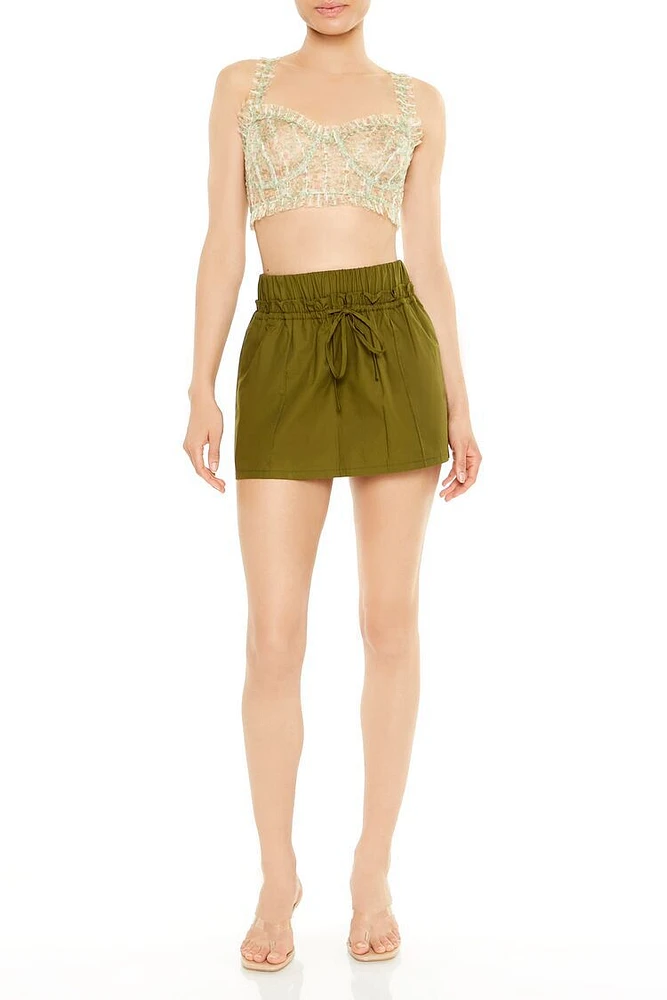 Tie-Front A-Line Mini Skirt