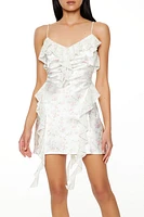 Ruffle Floral Mini Slip Dress