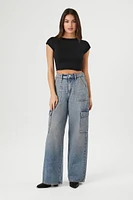 Seamless Lace-Trim Cropped Tee