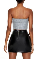 Metallic Sweater-Knit Tube Top