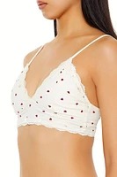 Lace-Trim Heart Bralette