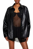 Faux Leather Shacket