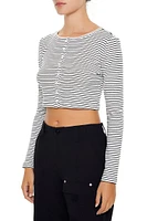 Striped Pointelle Cardigan Sweater