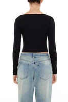 Square-Neck Long-Sleeve Top