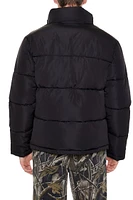 Quilted Funnel-Neck Puffer Jacket