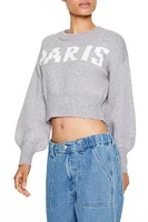 Paris Graphic Cropped Sweater