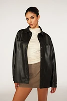 Faux Leather Shacket