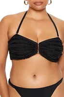 Plus Ruffle Halter Bikini Top