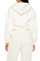 Cropped Fleece Zip-Up Hoodie