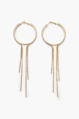 Rhinestone Chain Hoop Earrings