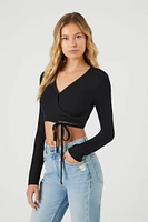 Surplice Wraparound Crop Top