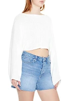 Cropped Split-Back Sweater