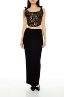 Jacquard Baroque Bustier Crop Top