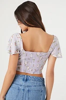 Floral Print Bustier Crop Top