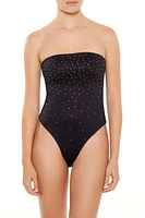 Contour Sculpt Rhinestone Tube Bodysuit