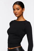 Ruched Long-Sleeve Tee