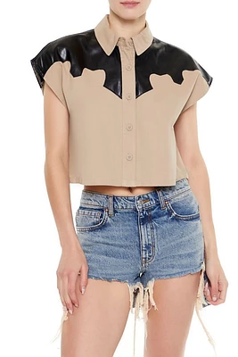 Colorblock Cropped Shirt