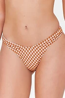 Plaid Low-Rise Bikini Bottoms