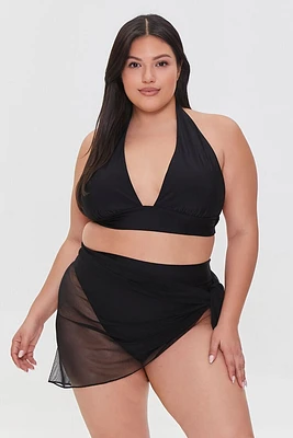 Plus Size Mesh Swim Cover-Up Sarong