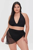 Plus Size Mesh Swim Cover-Up Sarong