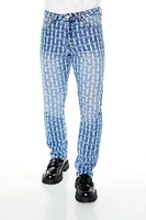 Frayed Slim-Fit Mid-Rise Jeans