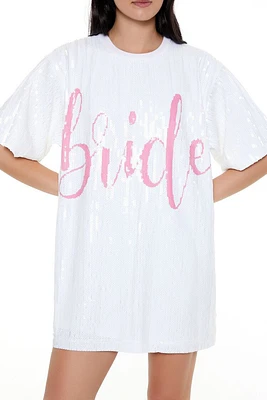 Sequin Bride T-Shirt Dress