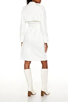 Faux Suede Trench Coat