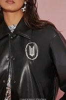 Wicked Rhinestone Faux Leather Jacket