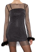 Netted Rhinestone Combo Dress