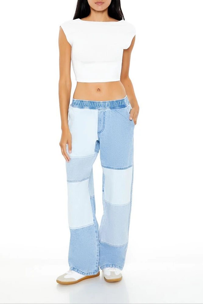 Patchwork Wide-Leg Jeans