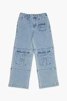 Girls High-Rise Cargo Jeans (Kids)