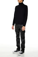 Coated Mid-Rise Slim-Fit Jeans