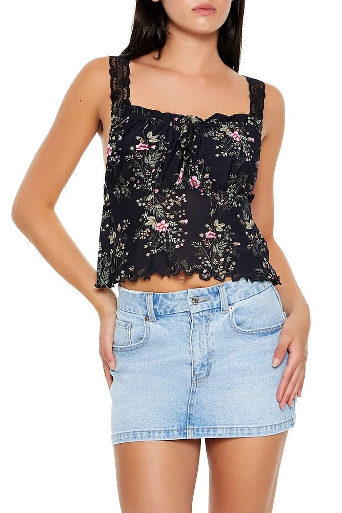 Floral Print Cropped Cami