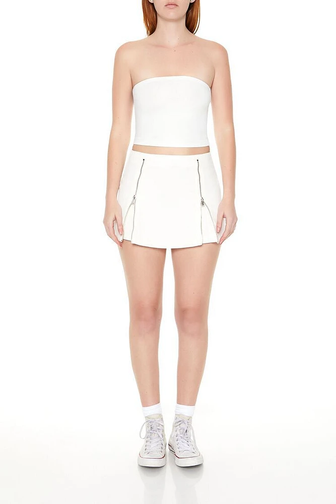 Dual-Zip Mini Skirt