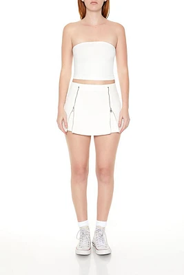 Dual-Zip Mini Skirt