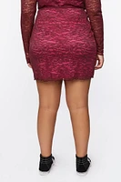 Plus Lace Mini Skirt