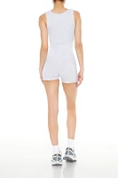 Fitted Cotton-Blend Tank Romper