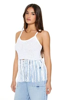 Crochet Sweater-Knit Fringe Cami