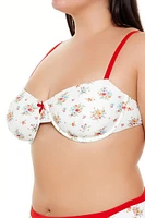 Plus Floral Underwire Bikini Top