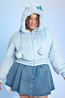 Plus Faux Fur Hello Kitty Zip-Up Hoodie