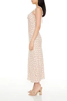 Linen-Blend Polka Dot Maxi Dress