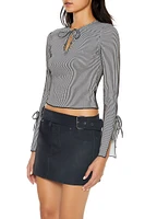 Tie-Front Keyhole Crop Top