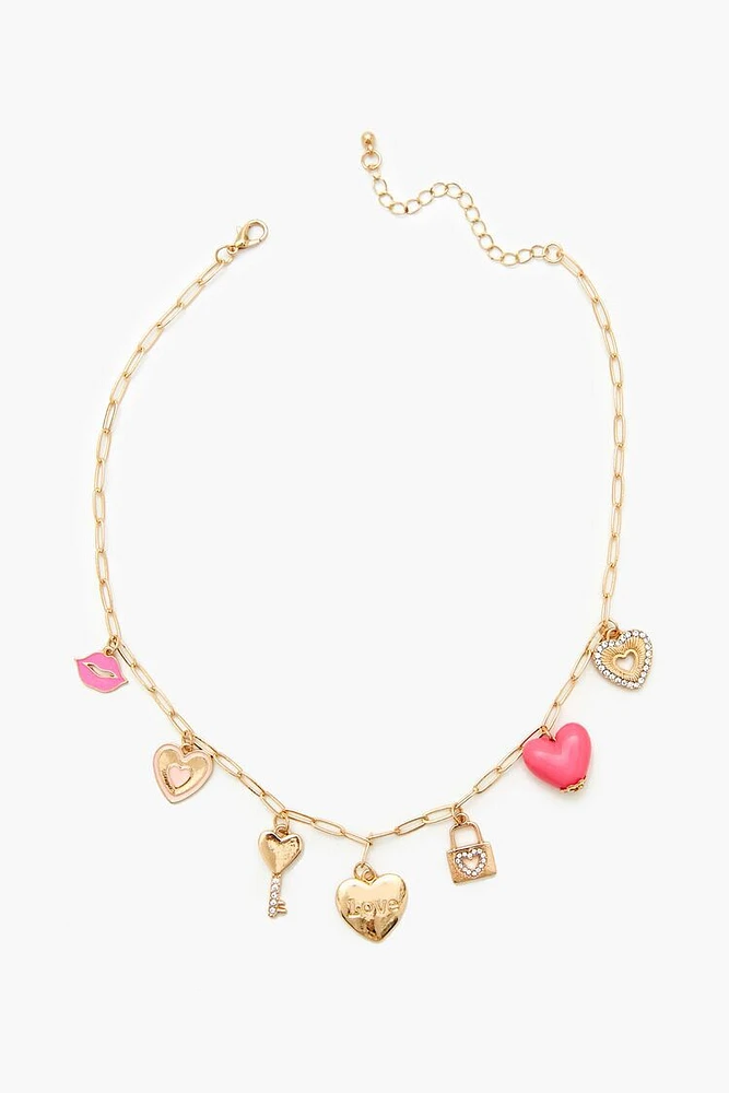 Heart Key & Lock Charm Necklace