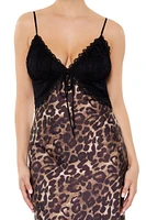 Leopard Combo Maxi Slip Dress