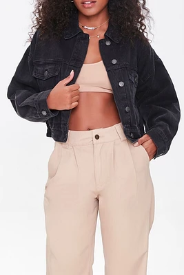 Cropped Denim Trucker Jacket