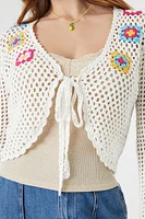 Floral Crochet Cardigan Sweater