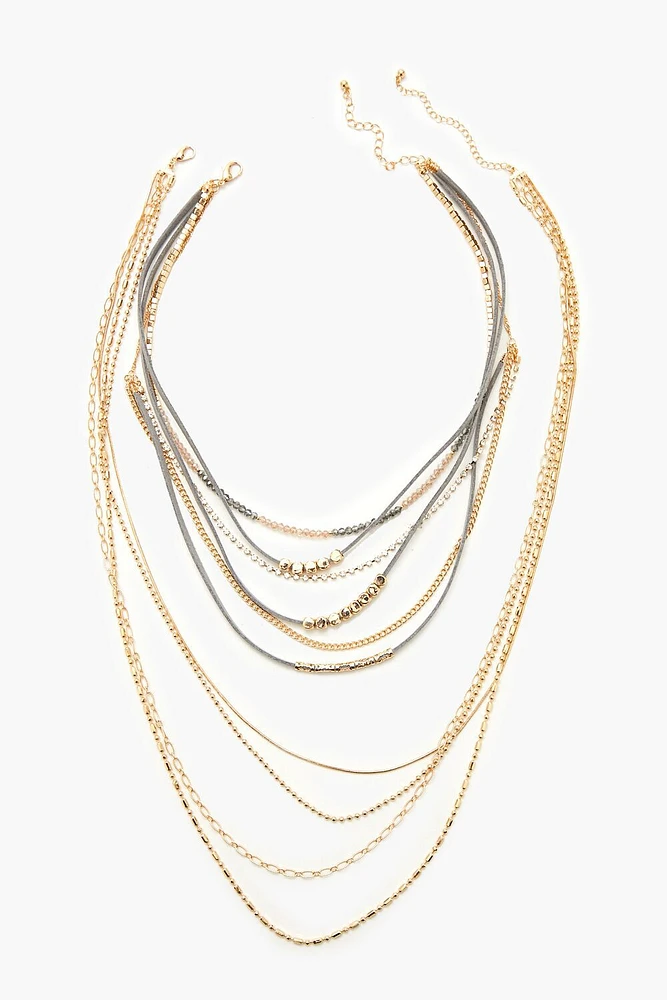 Two-Tone Multi-Chain Necklace Set